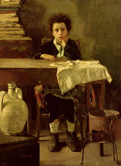 The Little Schoolboy, or The Poor Schoolboy by Antonio Mancini